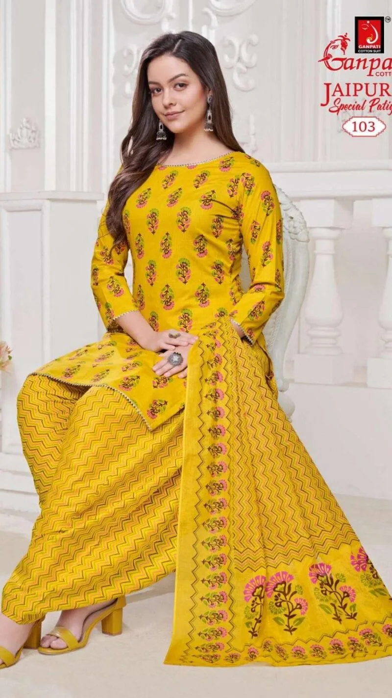 Jaipuri Patiyala Ganpati Summer Special Wholesale Cotton Dress Material