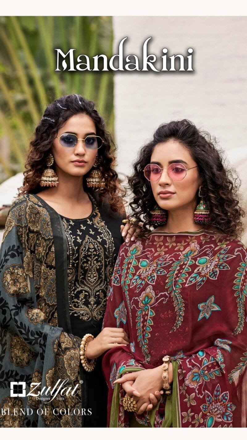 Mandakini Zulfat Designer Suits Pure Heavy Jam Cotton with Embroidery