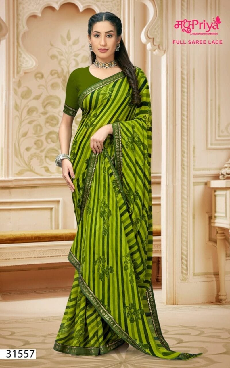 Nidra Full Saree Lace Madhu Priya Wholesale Saree