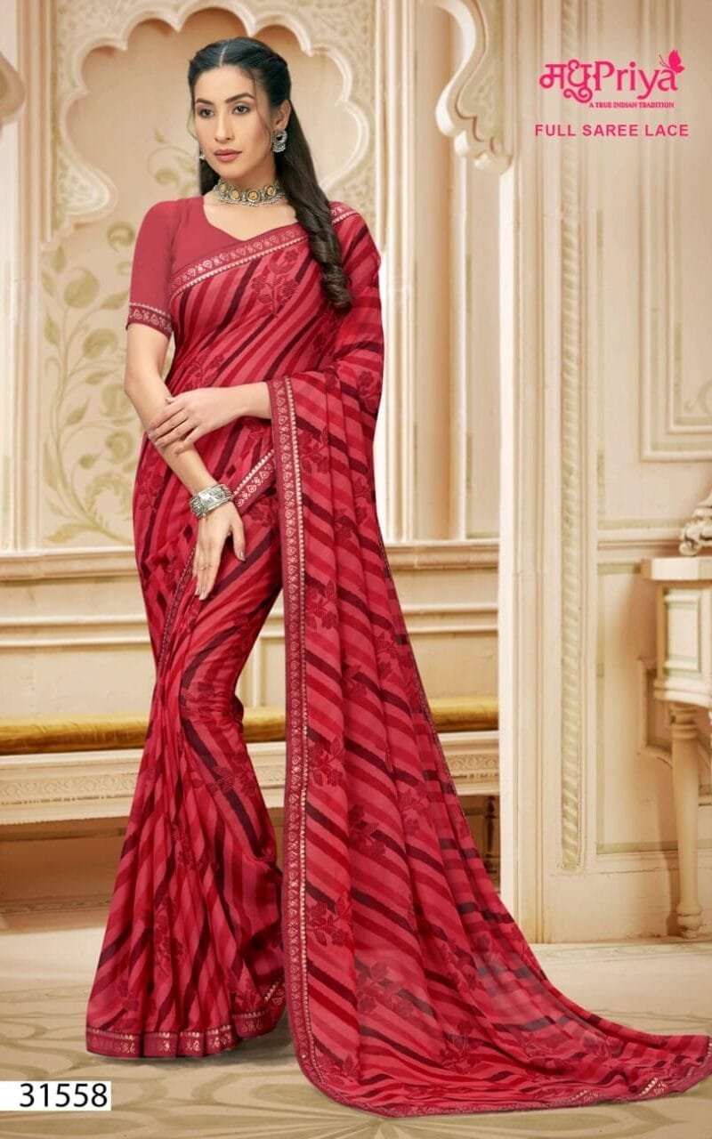 Nidra Full Saree Lace Madhu Priya Wholesale Saree