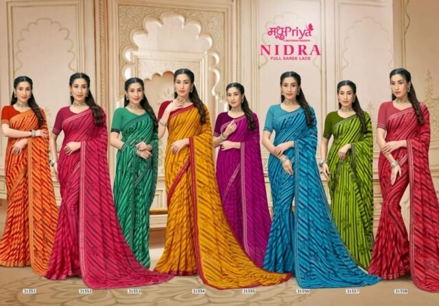Nidra Full Saree Lace Madhu Priya Wholesale Saree