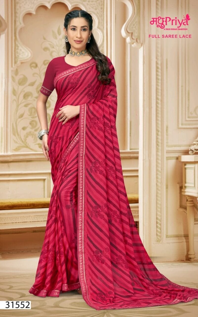 Nidra Full Saree Lace Madhu Priya Wholesale Saree