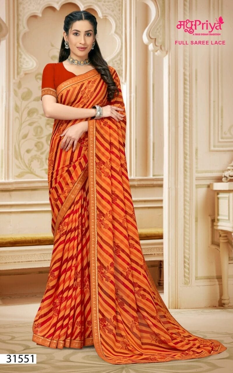 Nidra Full Saree Lace Madhu Priya Wholesale Saree