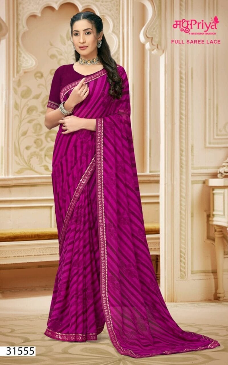 Nidra Full Saree Lace Madhu Priya Wholesale Saree