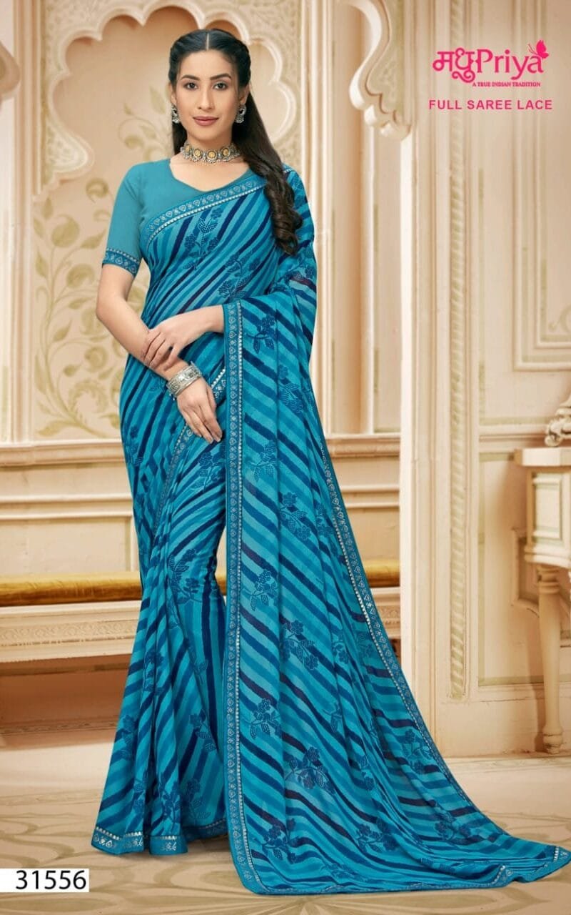 Nidra Full Saree Lace Madhu Priya Wholesale Saree