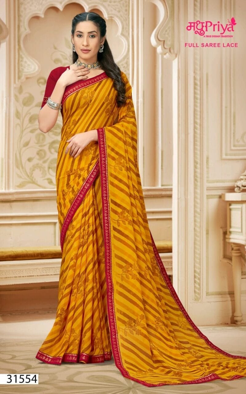 Nidra Full Saree Lace Madhu Priya Wholesale Saree