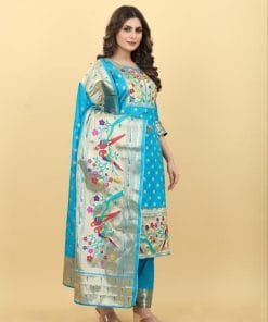 Paithani Silk With Jacquard Work Wholesale Dress Material