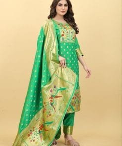Paithani Silk With Jacquard Work Wholesale Dress Material