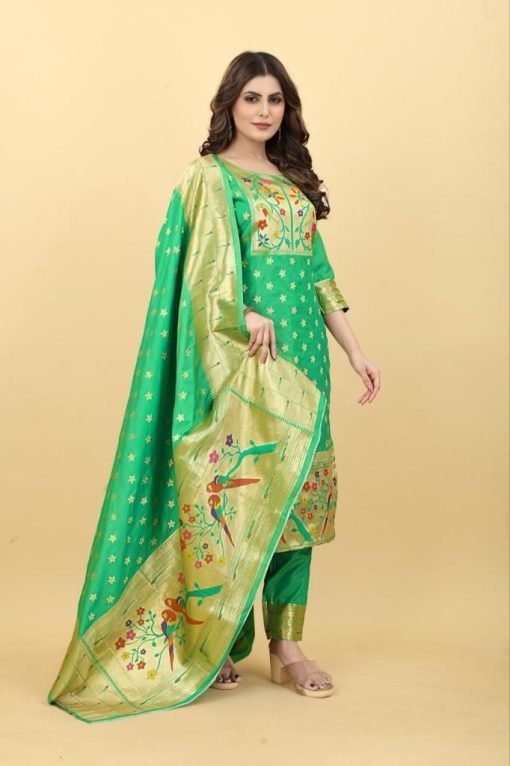 Paithani Silk With Jacquard Work Wholesale Dress Material