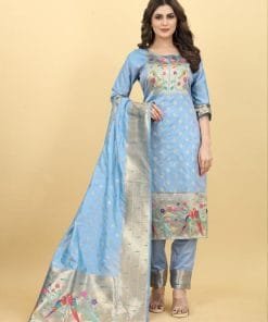 Paithani Silk With Jacquard Work Wholesale Dress Material