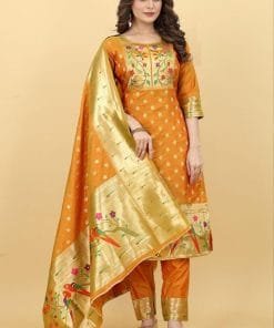 Paithani Silk With Jacquard Work Wholesale Dress Material