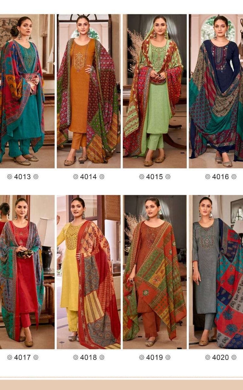 Panihari Levisha Zam Cotton Negative Print With Heavy Embroidery