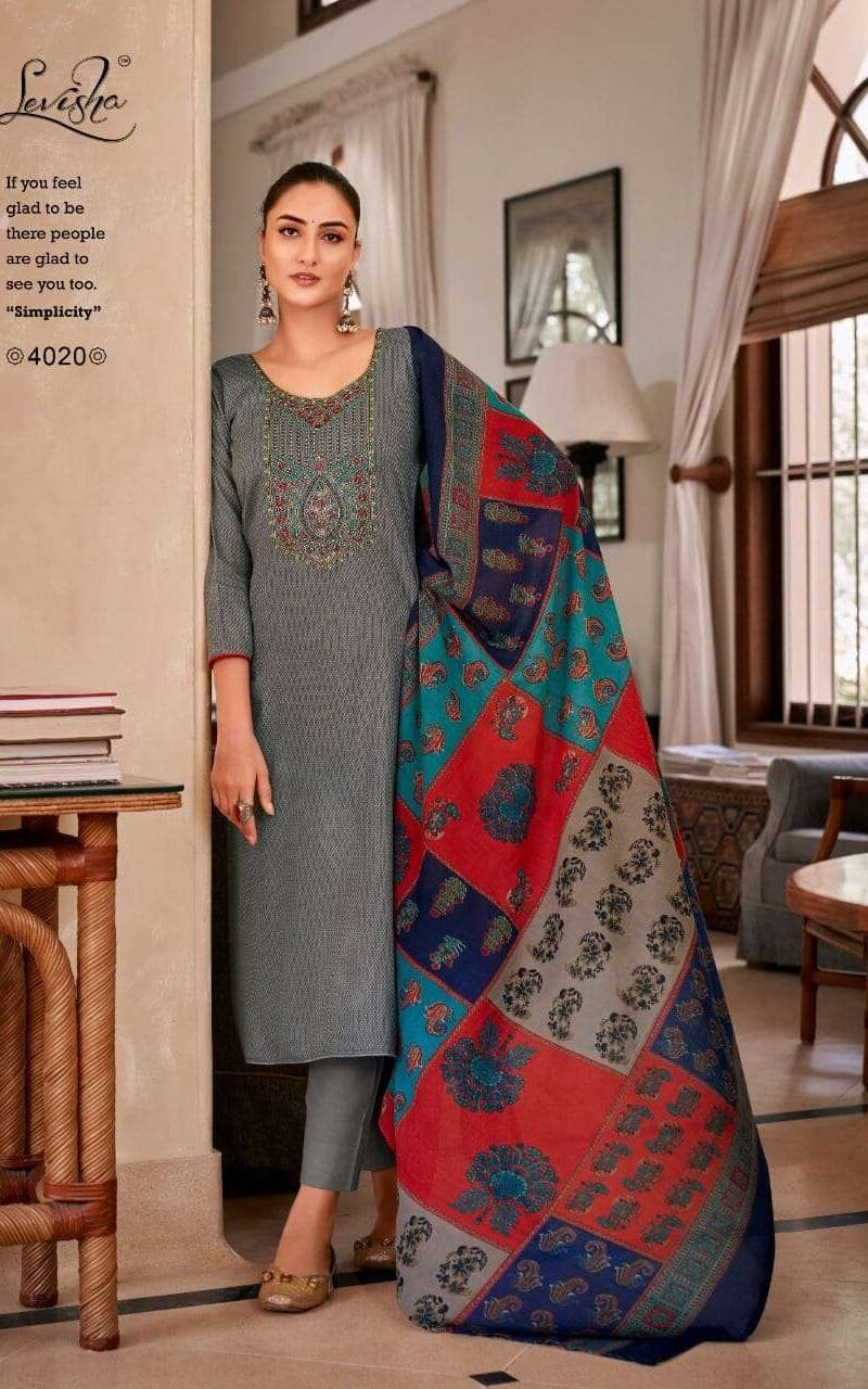 Panihari Levisha Zam Cotton Negative Print With Heavy Embroidery