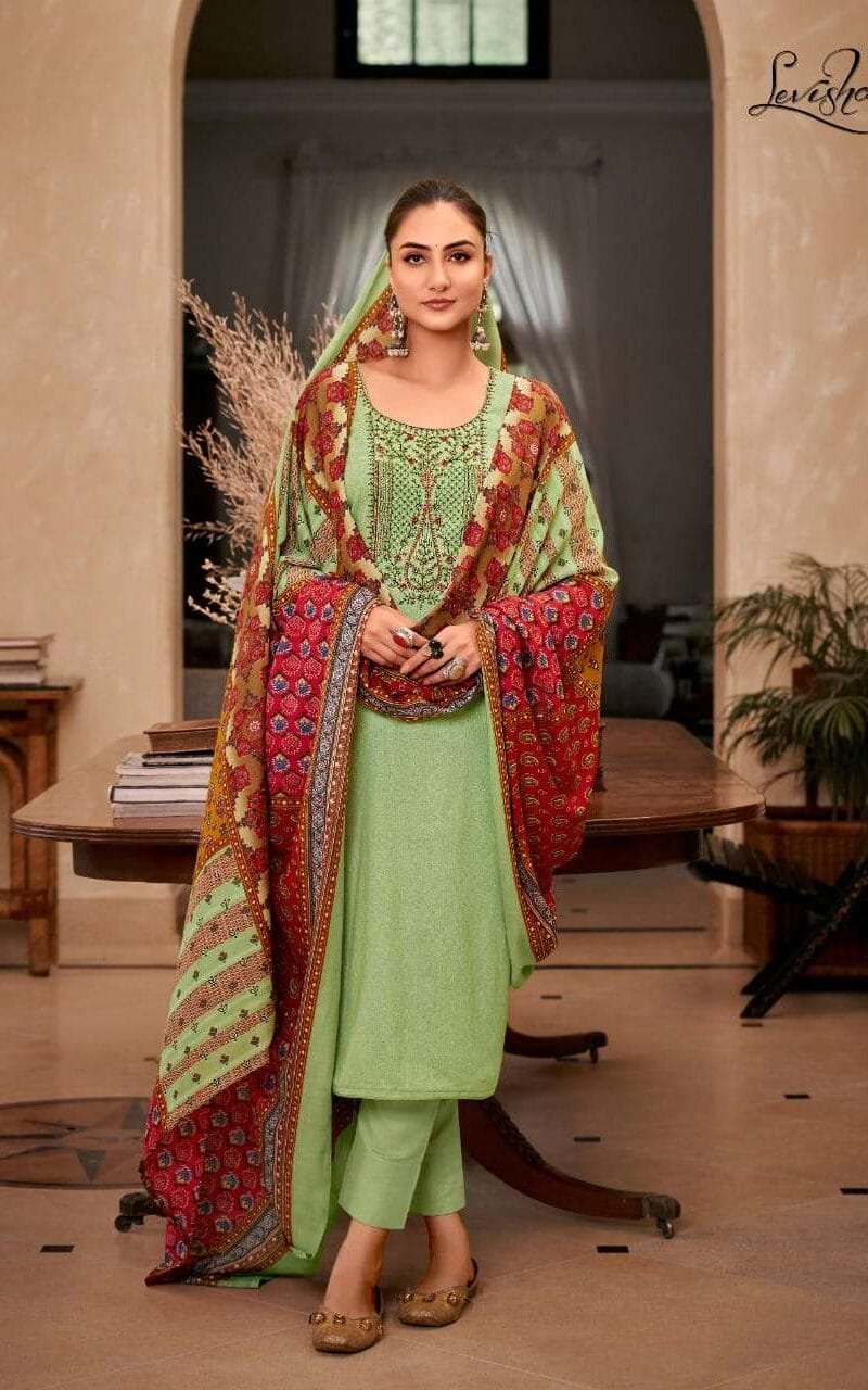 Panihari Levisha Zam Cotton Negative Print With Heavy Embroidery