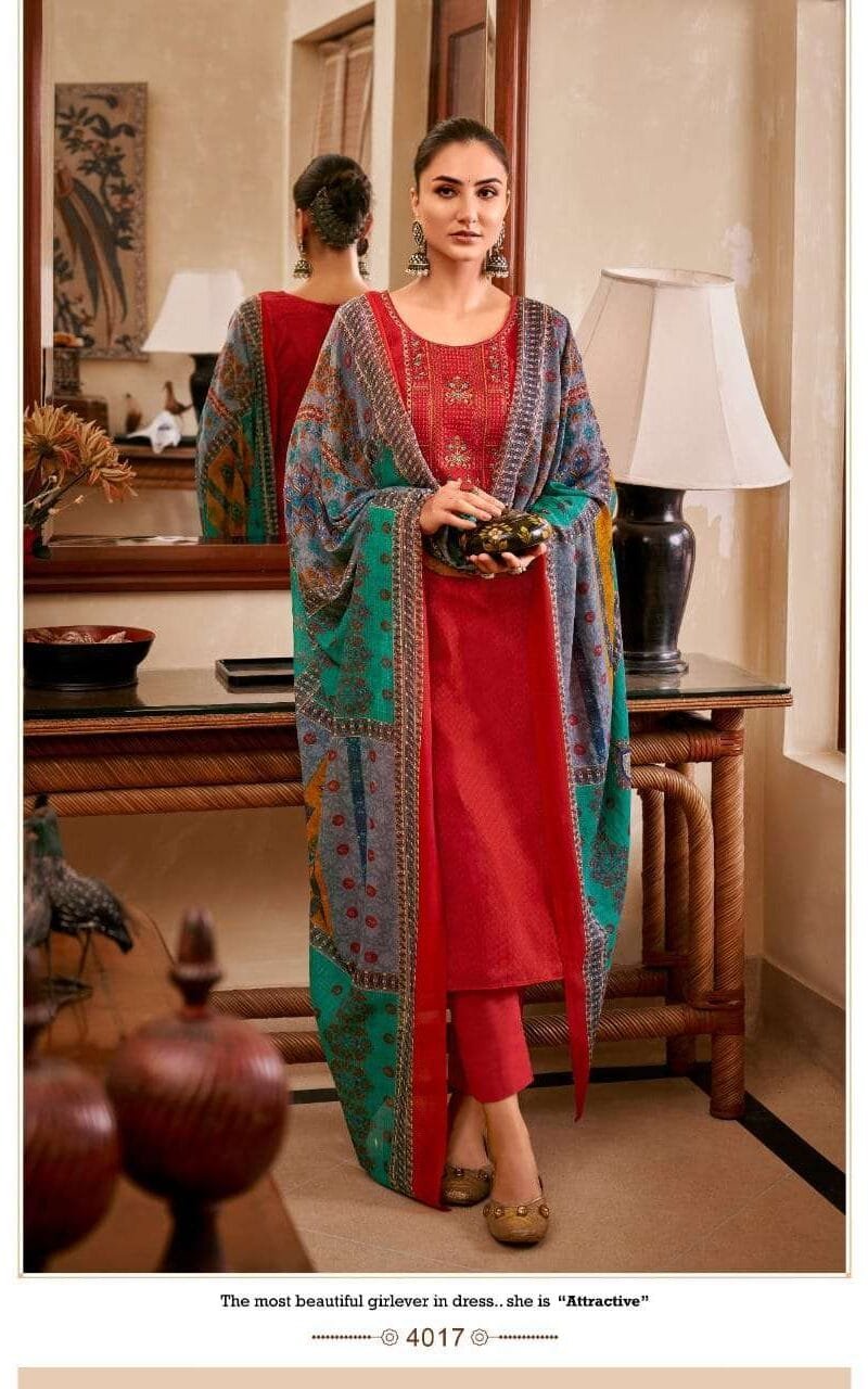 Panihari Levisha Zam Cotton Negative Print With Heavy Embroidery