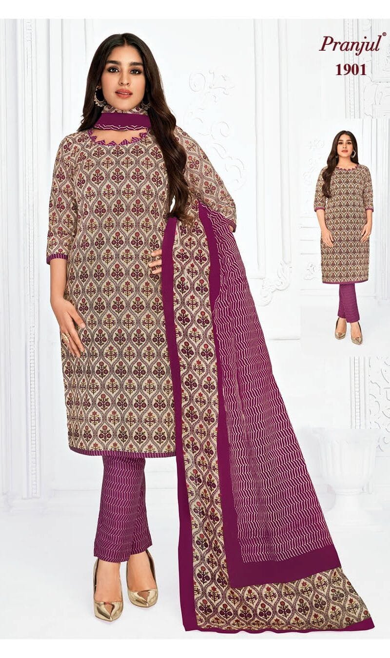Pranjul Priyanka Vol 19 Wholesale Cotton Dress Material