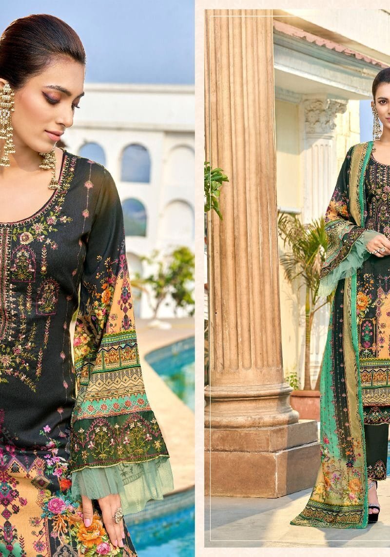 QURBAT Vol 11 Alok Suit Zam Cotton Digital Pakistani Print with Fancy Embroidery