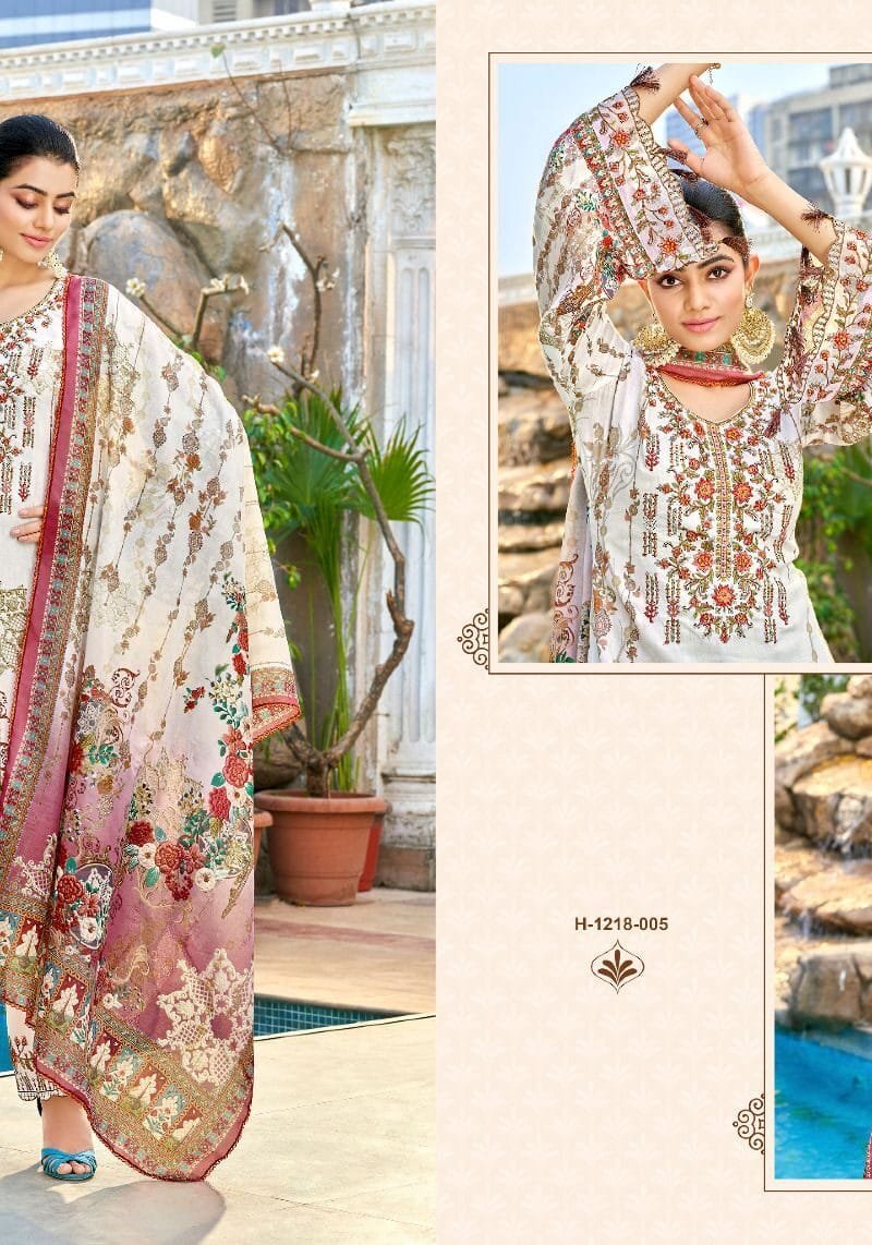 QURBAT Vol 11 Alok Suit Zam Cotton Digital Pakistani Print with Fancy Embroidery