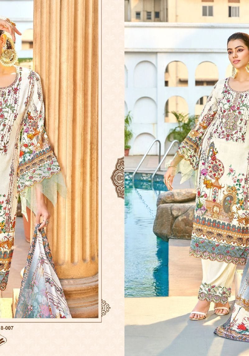 QURBAT Vol 11 Alok Suit Zam Cotton Digital Pakistani Print with Fancy Embroidery