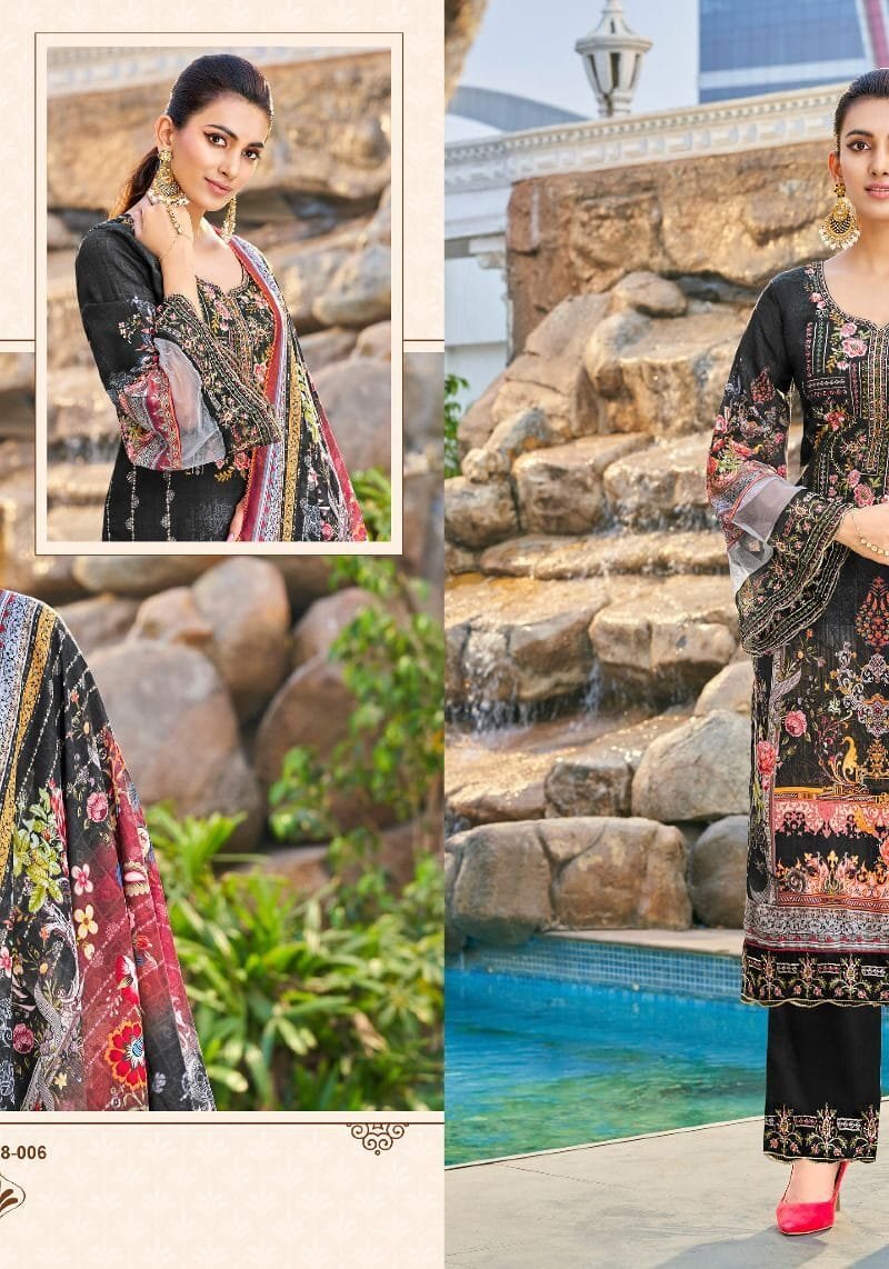 QURBAT Vol 11 Alok Suit Zam Cotton Digital Pakistani Print with Fancy Embroidery