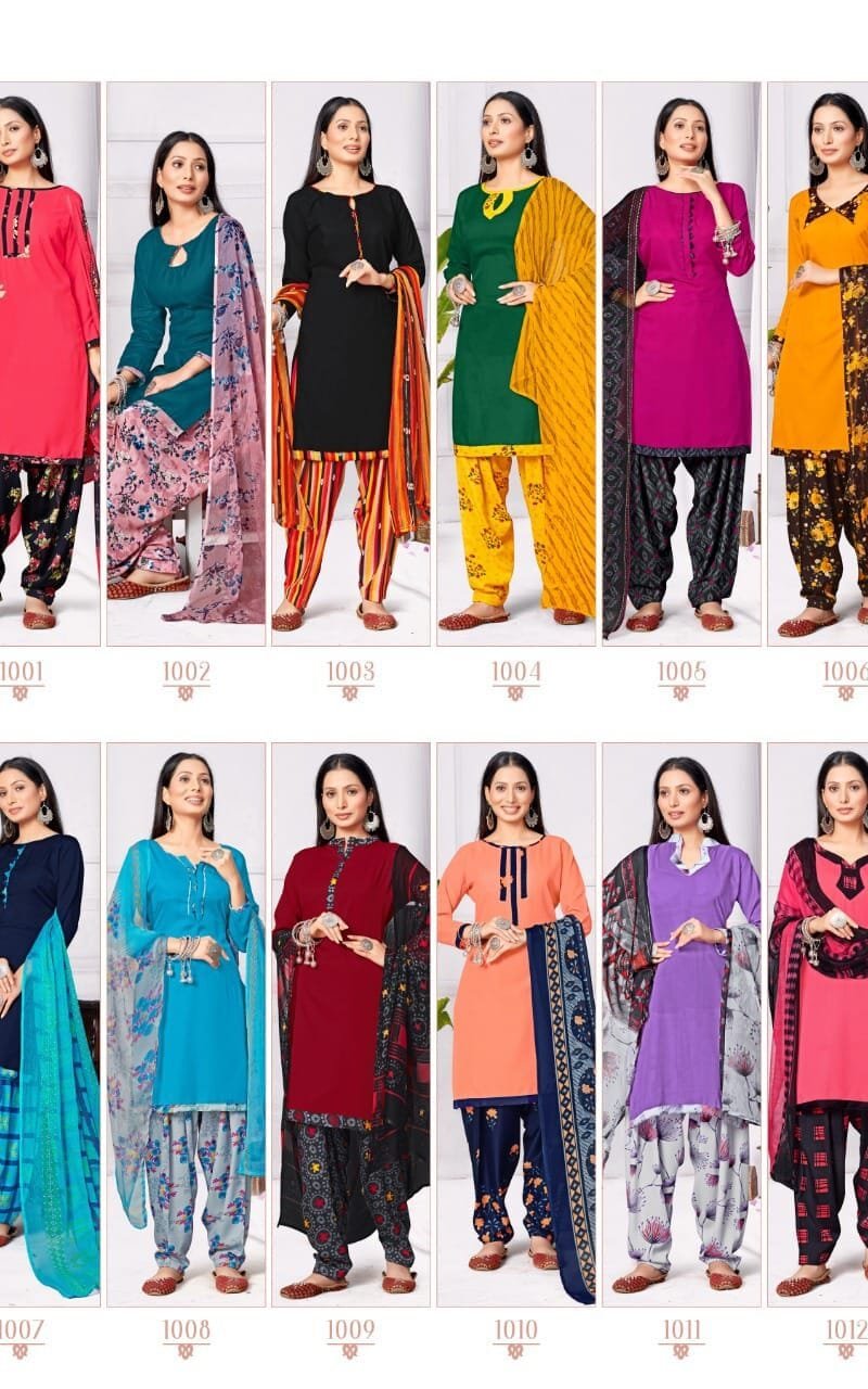 RNX Ruhi Patiyala American Crepe Wholesale Dress Material