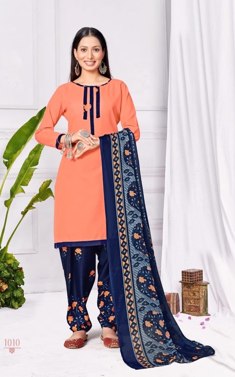 RNX Ruhi Patiyala American Crepe Wholesale Dress Material