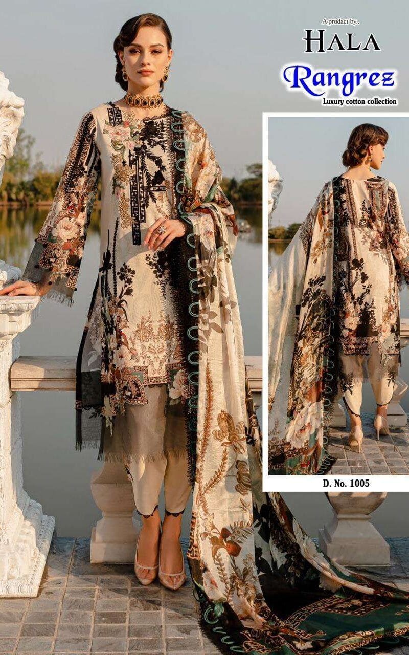 Rangrez Hala Traders Pure Cotton Collection with Heavy Mal Mal Dupatta
