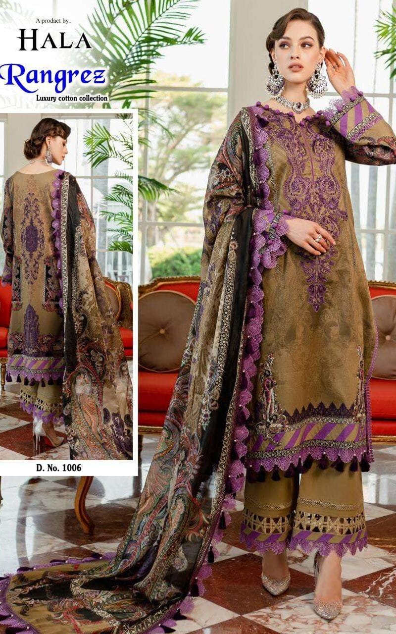 Rangrez Hala Traders Pure Cotton Collection with Heavy Mal Mal Dupatta