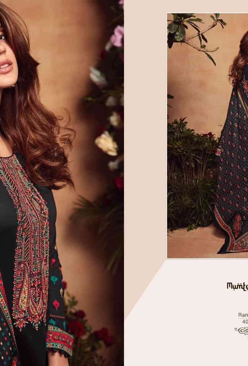 Rangrez Mumtaz Arts Pure Viscose Jam Satin With Heavy Embroidery