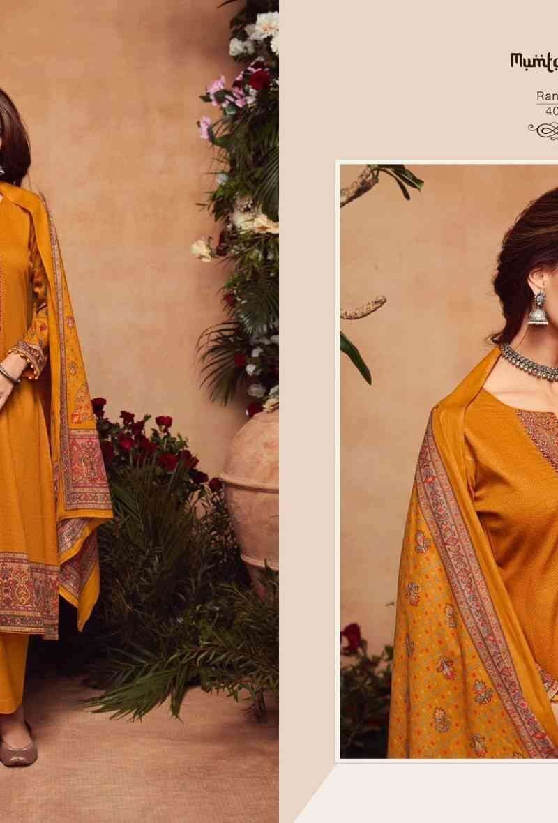 Rangrez Mumtaz Arts Pure Viscose Jam Satin With Heavy Embroidery