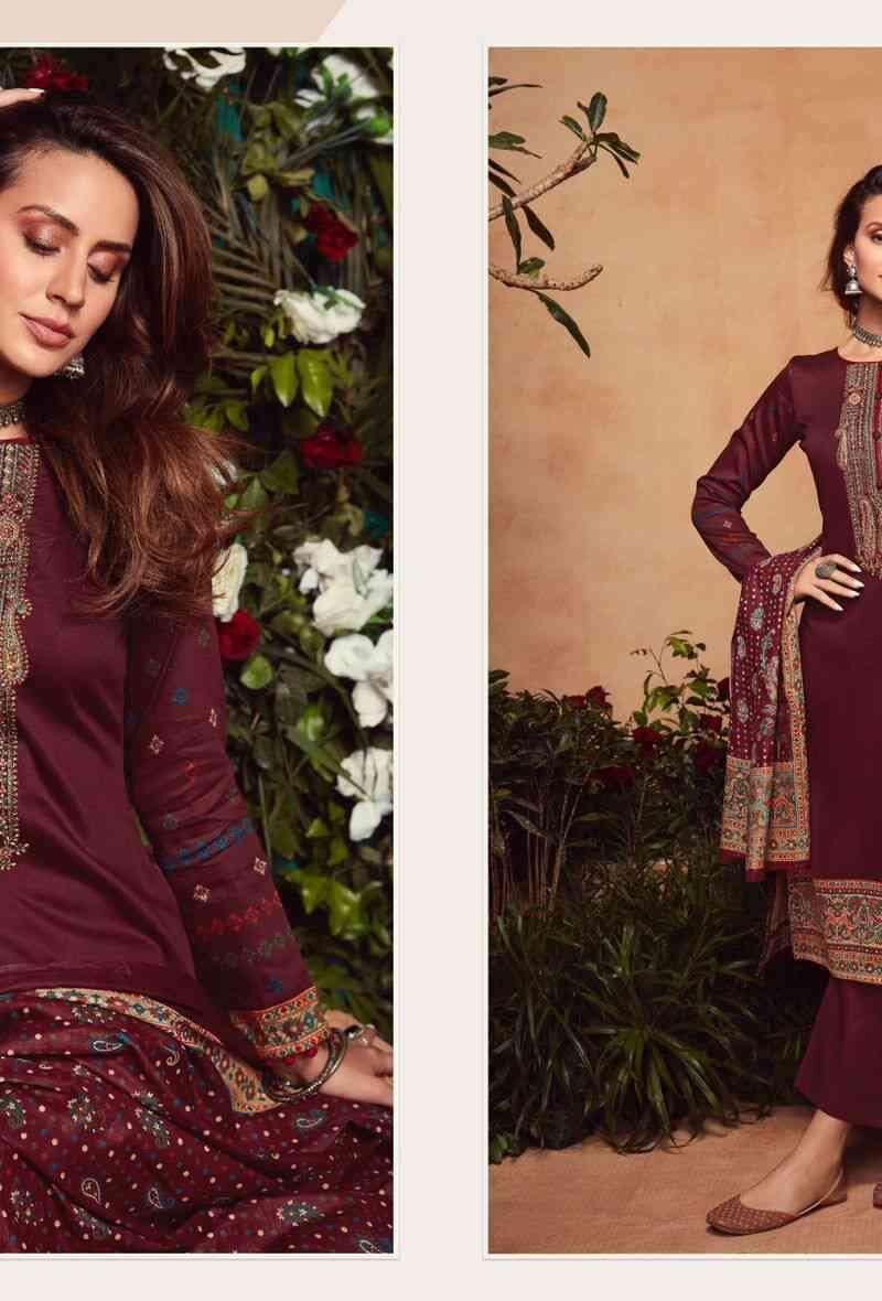 Rangrez Mumtaz Arts Pure Viscose Jam Satin With Heavy Embroidery