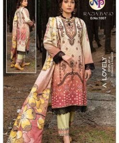 Razia Bano Nand Gopal Full Of Neck Embroidery Heavy Lawn Cotton Printed