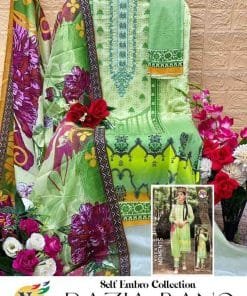 Razia Bano Nand Gopal Full Of Neck Embroidery Heavy Lawn Cotton Printed