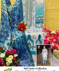 Razia Bano Nand Gopal Full Of Neck Embroidery Heavy Lawn Cotton Printed