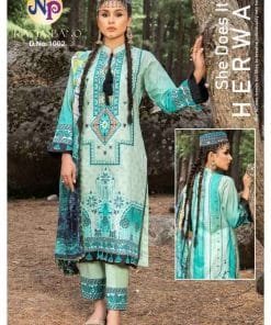 Razia Bano Nand Gopal Full Of Neck Embroidery Heavy Lawn Cotton Printed