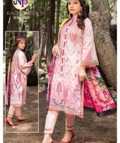 Razia Bano Nand Gopal Full Of Neck Embroidery Heavy Lawn Cotton Printed