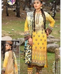 Razia Bano Nand Gopal Full Of Neck Embroidery Heavy Lawn Cotton Printed