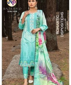 Razia Bano Nand Gopal Full Of Neck Embroidery Heavy Lawn Cotton Printed