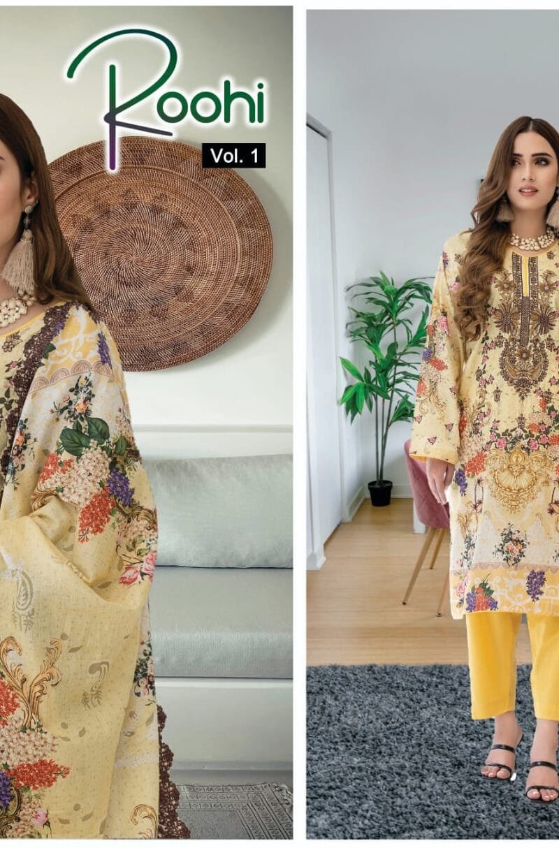 Roohi Pure Lawn Cotton Self Embroidery Collection