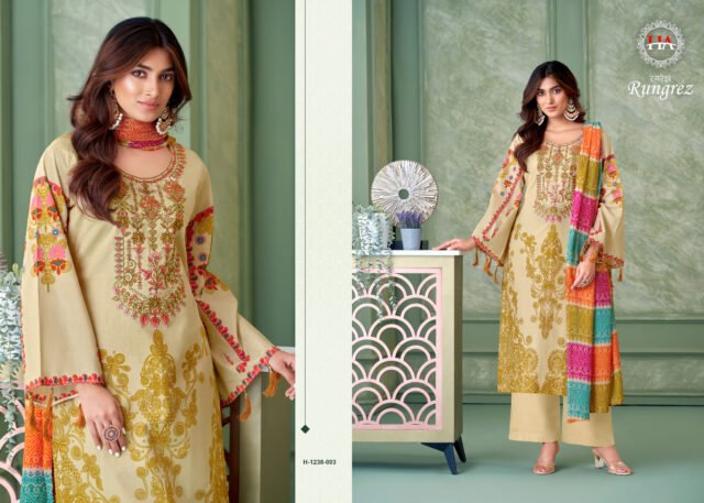 Rungrez Harshit Fashion Hub Alok Suit Pure Cambric Digital Pakistani Print