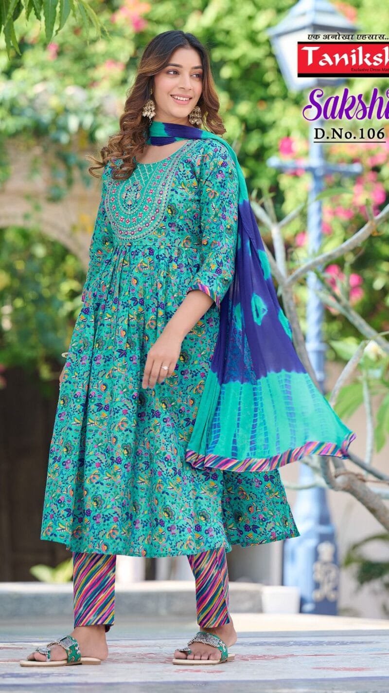 Sakshi With Embroidery Sikvans Work Readymade Catalogue