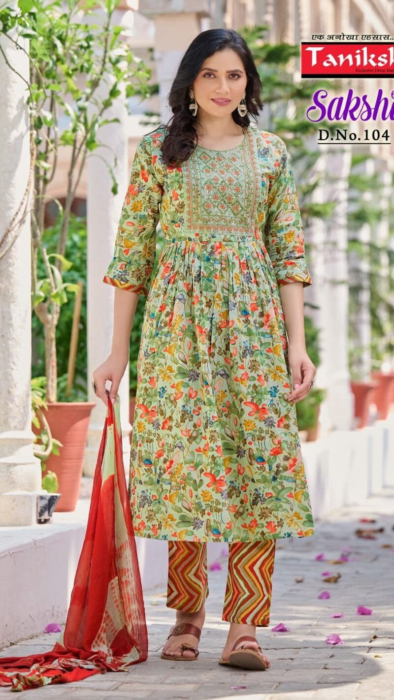 Sakshi With Embroidery Sikvans Work Readymade Catalogue