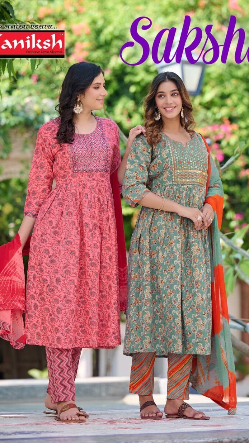 Sakshi With Embroidery Sikvans Work Readymade Catalogue