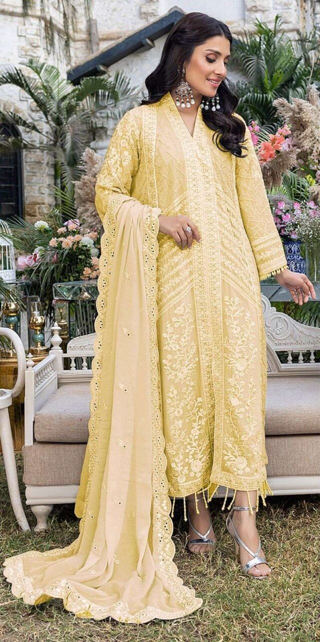 Serine S-135 Organza Heavy Embroidered With Moti Pakistani Salwar Suits