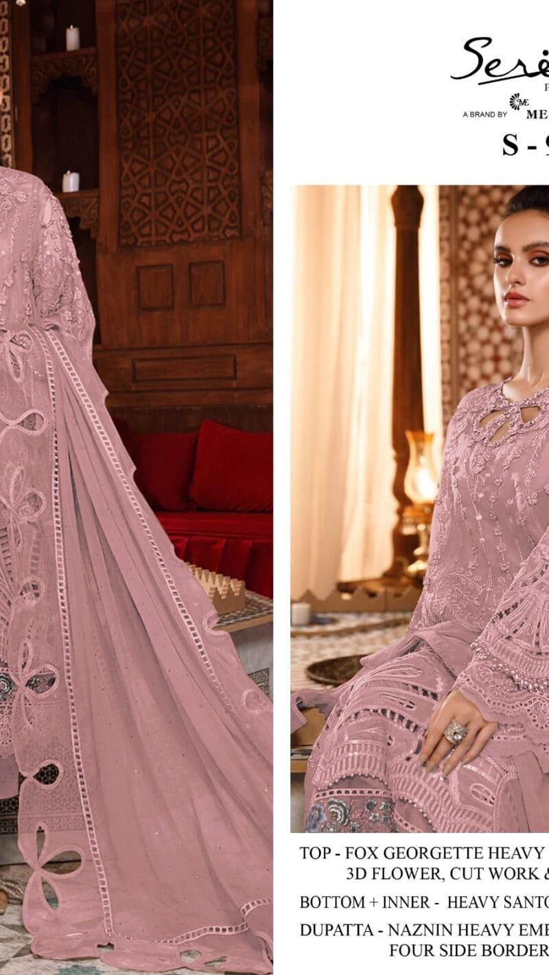 Serine S-97 O To R Fox Georgette Embroidered Pakistani Salwar Suits
