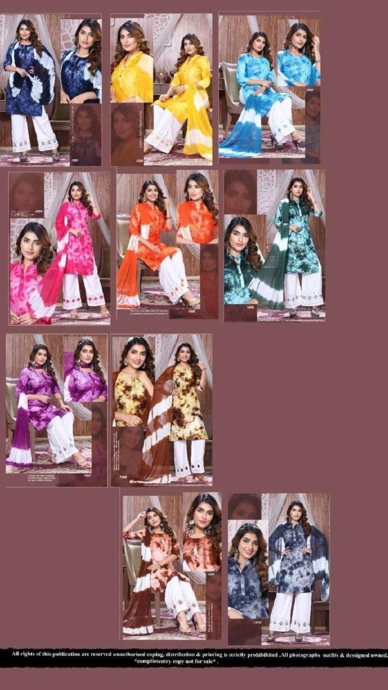 Shibori Fashion Talk Kurti Palazzo with Dupatta collection