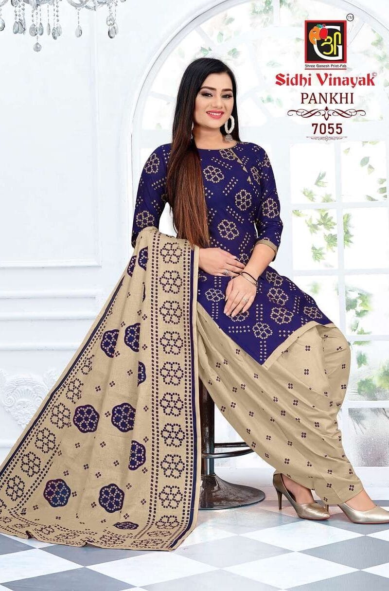 Sidhi Vinayak Pankhi Bandhani Wholesale Cotton Dress Material