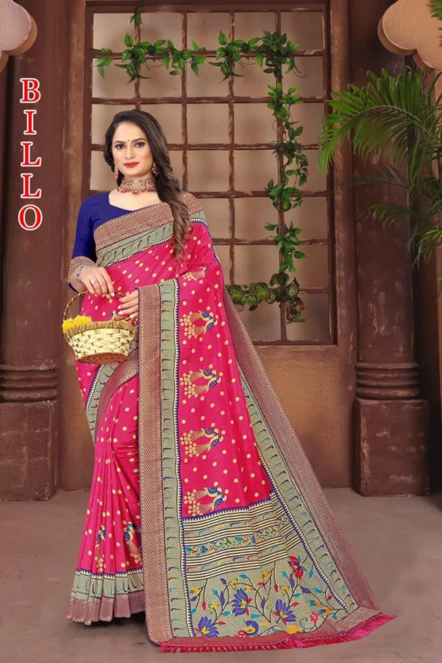 Vikram Billo Pure Vichitra Wholesale Saree