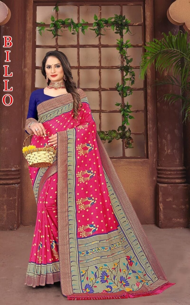 Vikram Billo Pure Vichitra Wholesale Saree