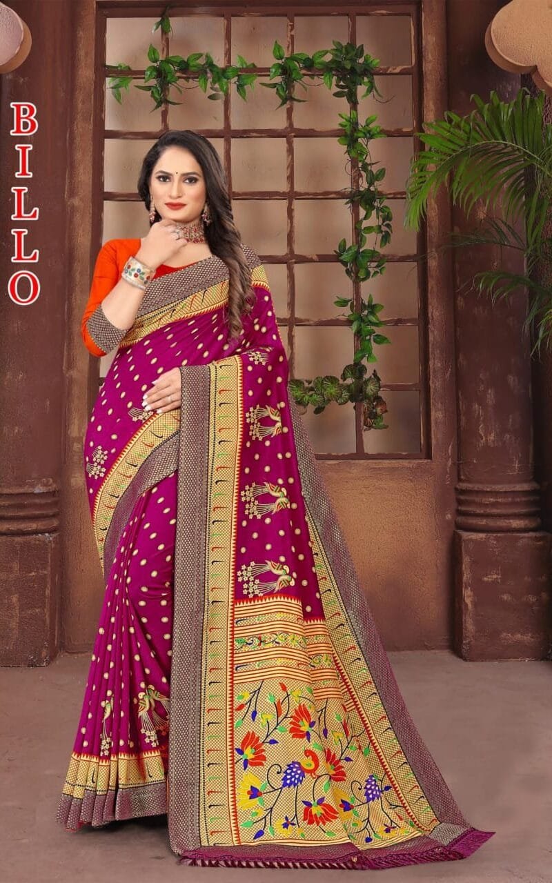 Vikram Billo Pure Vichitra Wholesale Saree